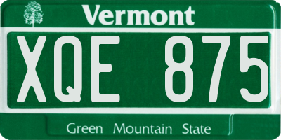 VT license plate XQE875