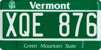 VT license plate XQE876