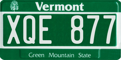 VT license plate XQE877