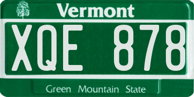 VT license plate XQE878