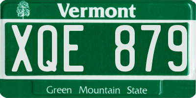 VT license plate XQE879