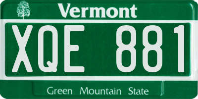 VT license plate XQE881