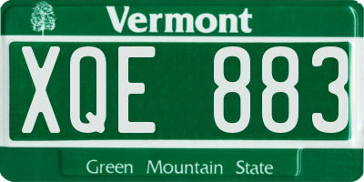 VT license plate XQE883
