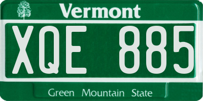 VT license plate XQE885