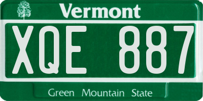 VT license plate XQE887