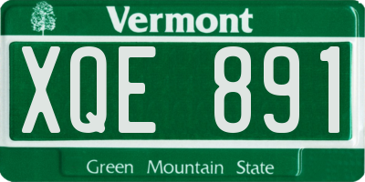 VT license plate XQE891