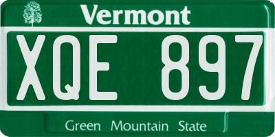 VT license plate XQE897