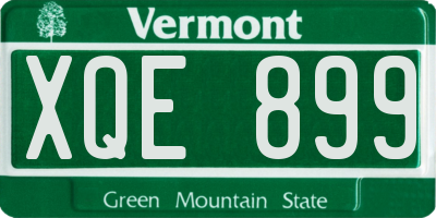 VT license plate XQE899