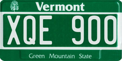 VT license plate XQE900