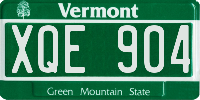 VT license plate XQE904