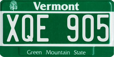 VT license plate XQE905