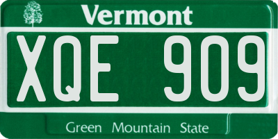 VT license plate XQE909
