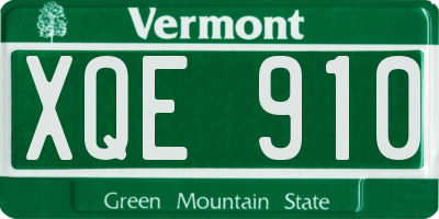 VT license plate XQE910