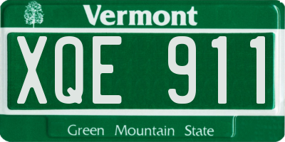 VT license plate XQE911