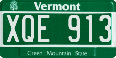 VT license plate XQE913