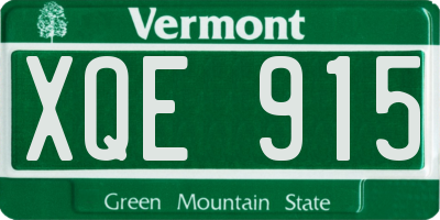 VT license plate XQE915