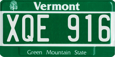VT license plate XQE916