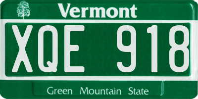 VT license plate XQE918