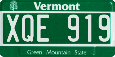 VT license plate XQE919