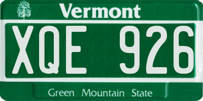 VT license plate XQE926