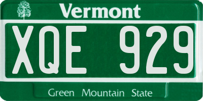 VT license plate XQE929