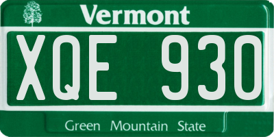 VT license plate XQE930