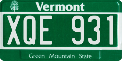 VT license plate XQE931