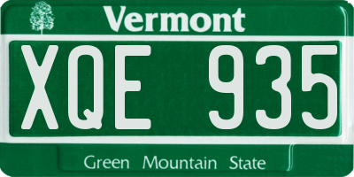 VT license plate XQE935