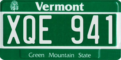 VT license plate XQE941
