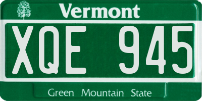 VT license plate XQE945