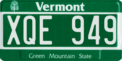 VT license plate XQE949