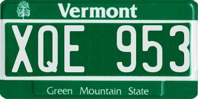 VT license plate XQE953