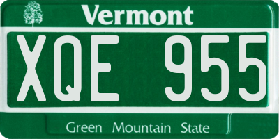 VT license plate XQE955