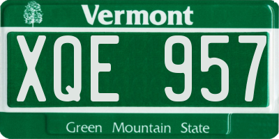 VT license plate XQE957