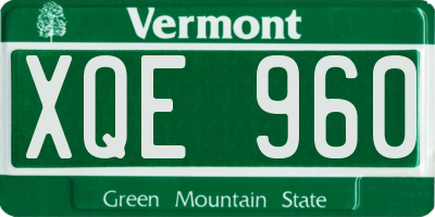 VT license plate XQE960