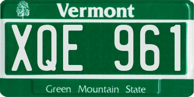 VT license plate XQE961