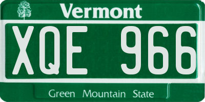VT license plate XQE966