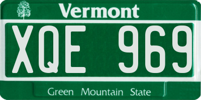 VT license plate XQE969