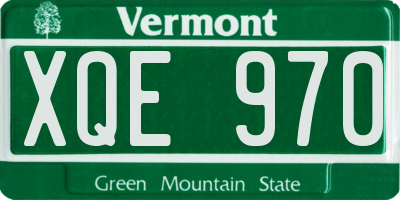 VT license plate XQE970