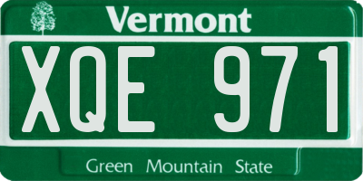 VT license plate XQE971