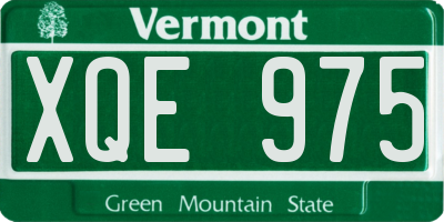 VT license plate XQE975