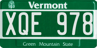 VT license plate XQE978
