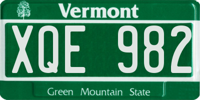 VT license plate XQE982