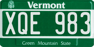 VT license plate XQE983