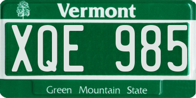VT license plate XQE985