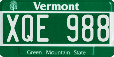 VT license plate XQE988