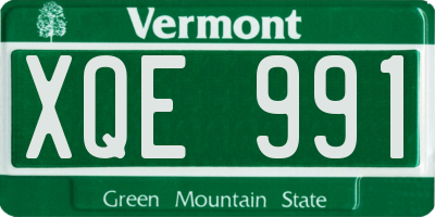 VT license plate XQE991