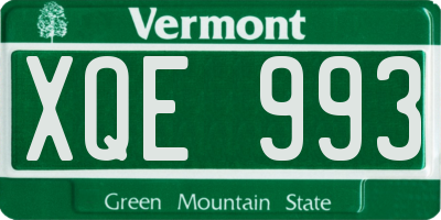 VT license plate XQE993