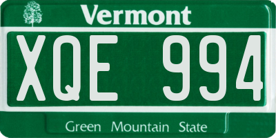 VT license plate XQE994