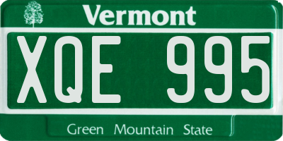 VT license plate XQE995